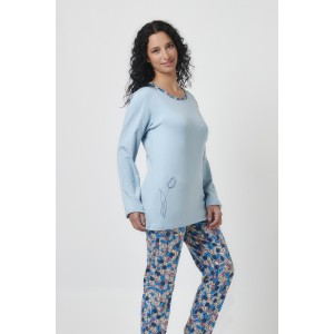 WOMAN SET PJ ALL OVER 'TULIPS'