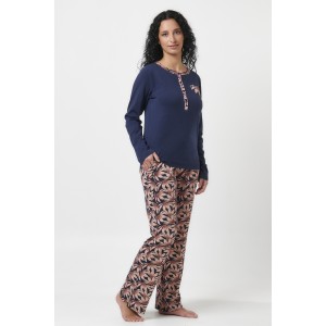 WOMAN SET PJ WITH PLACKET "BLOSSOM"