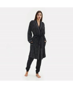 WOMAN ROBE WITH ALL OVER DOTS